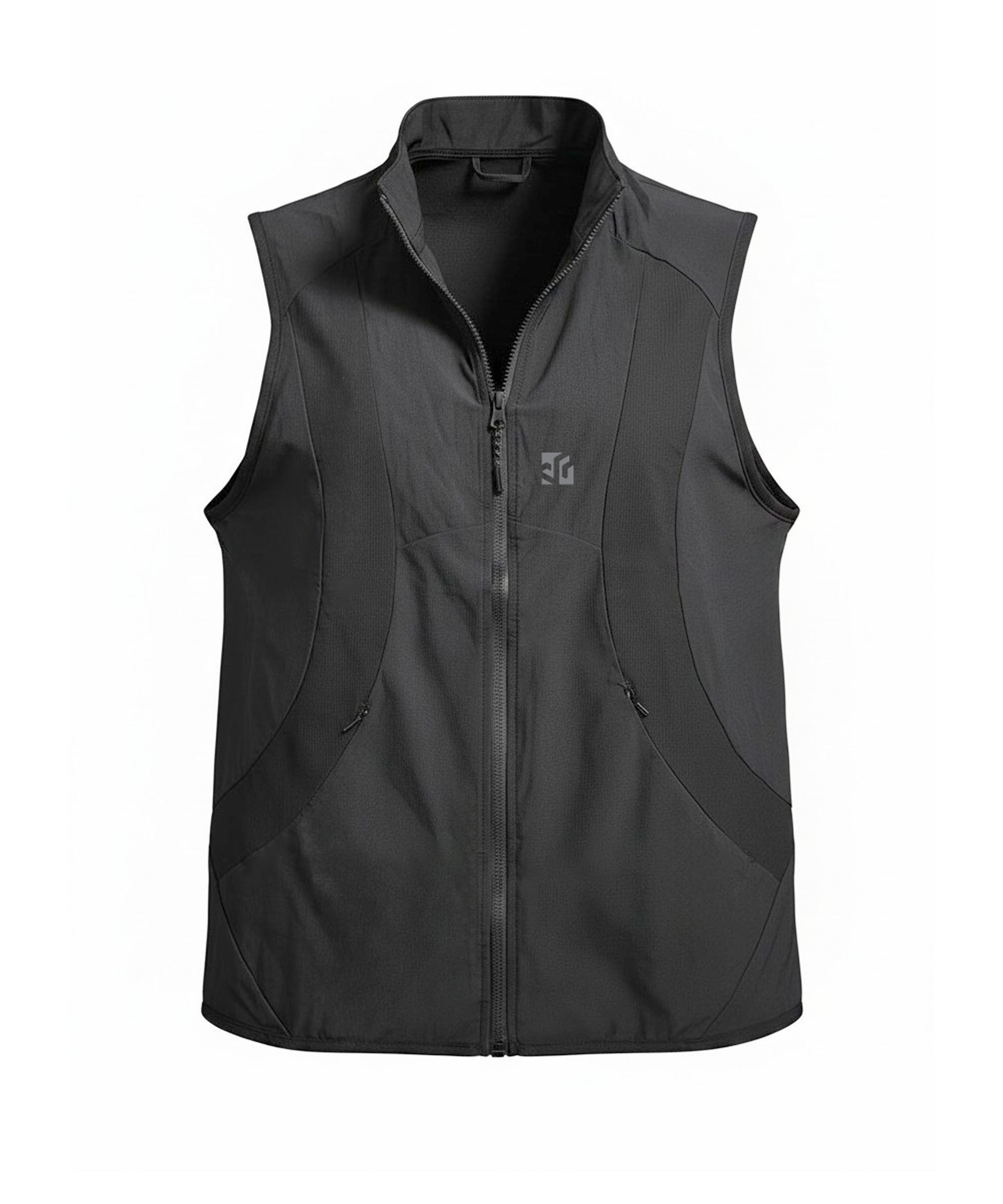 Dark Grey Mountain Bike Gilet, windproof, lightweight, packable.