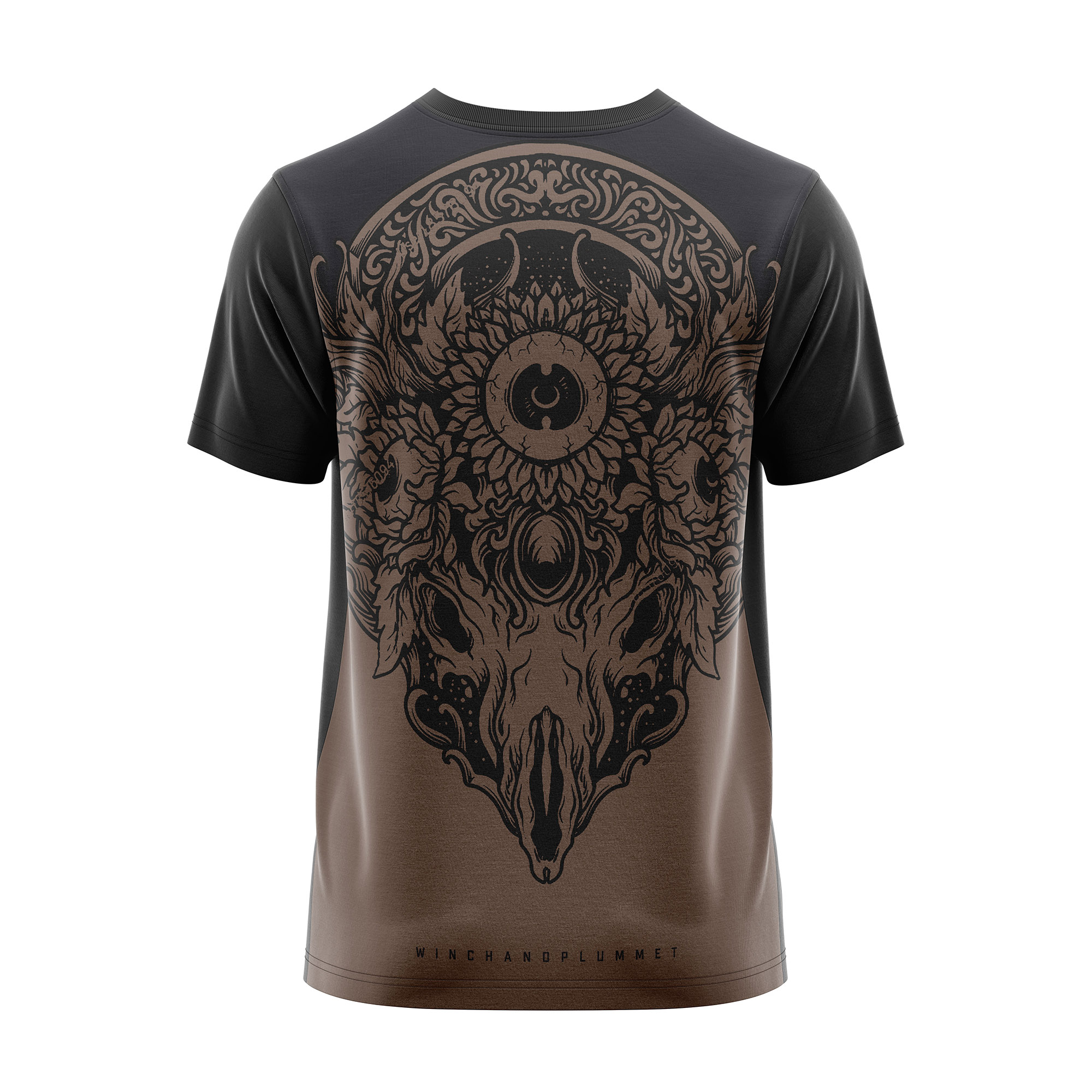 Rider wearing the Terra Reaper Short Sleeve MTB Jersey with skull graphic while riding mountain bike trails.